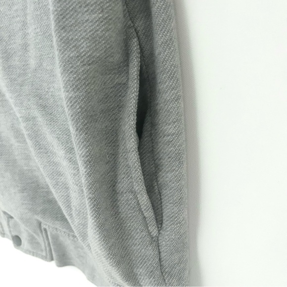 WESC Utility Bomber Track Jacket Fall Layer Snap Collarless Gray Size Large - Picture 7 of 13